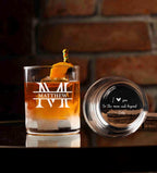 Personalized Whiskey Glasses for Husband, Boyfriend, Custom Engraved Rocks Glass, Funny Monogram Gift for Men