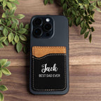 Personalized Phone Wallet Stick On Cell Phone Wallet Credit Card Holder, with Adhesive Back