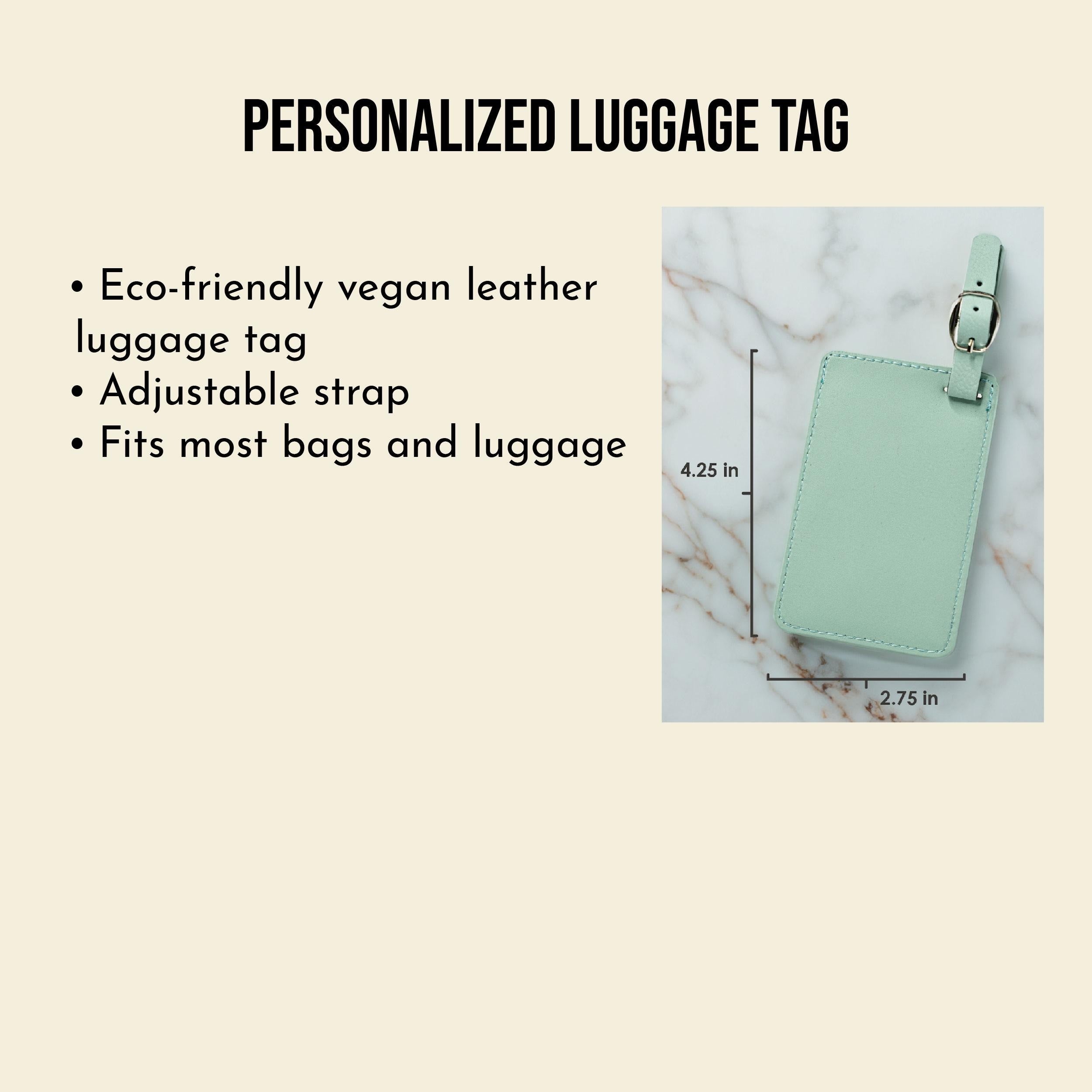 Personalized luggage tag for Registered Nurse, Doctor, and Medical Students, Healthcare, Custom Engraved Vegan Leather ID Tag for Suitcase