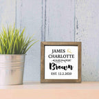 Personalized New Couple Home Welcome Sign, Custom House Wood Decor, Rustic Cottage Sign, Square Wooden Decor