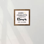 Personalized New Couple Home Welcome Sign, Custom House Wood Decor, Rustic Cottage Sign, Square Wooden Decor