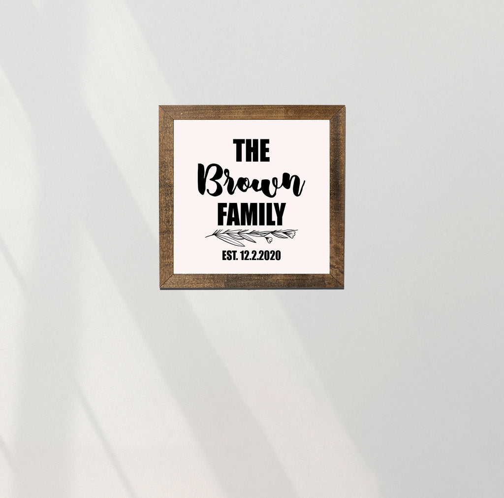 Personalized Family Home Welcome Sign, Custom House Wood Decor, Rustic Cottage Sign, Square Wooden Decor