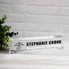 Personalized Nameplate for Respiratory therapist or any title, Custom Name Wedge, Desk Sign, Office Job Title Desk Bar Clear Name Plate