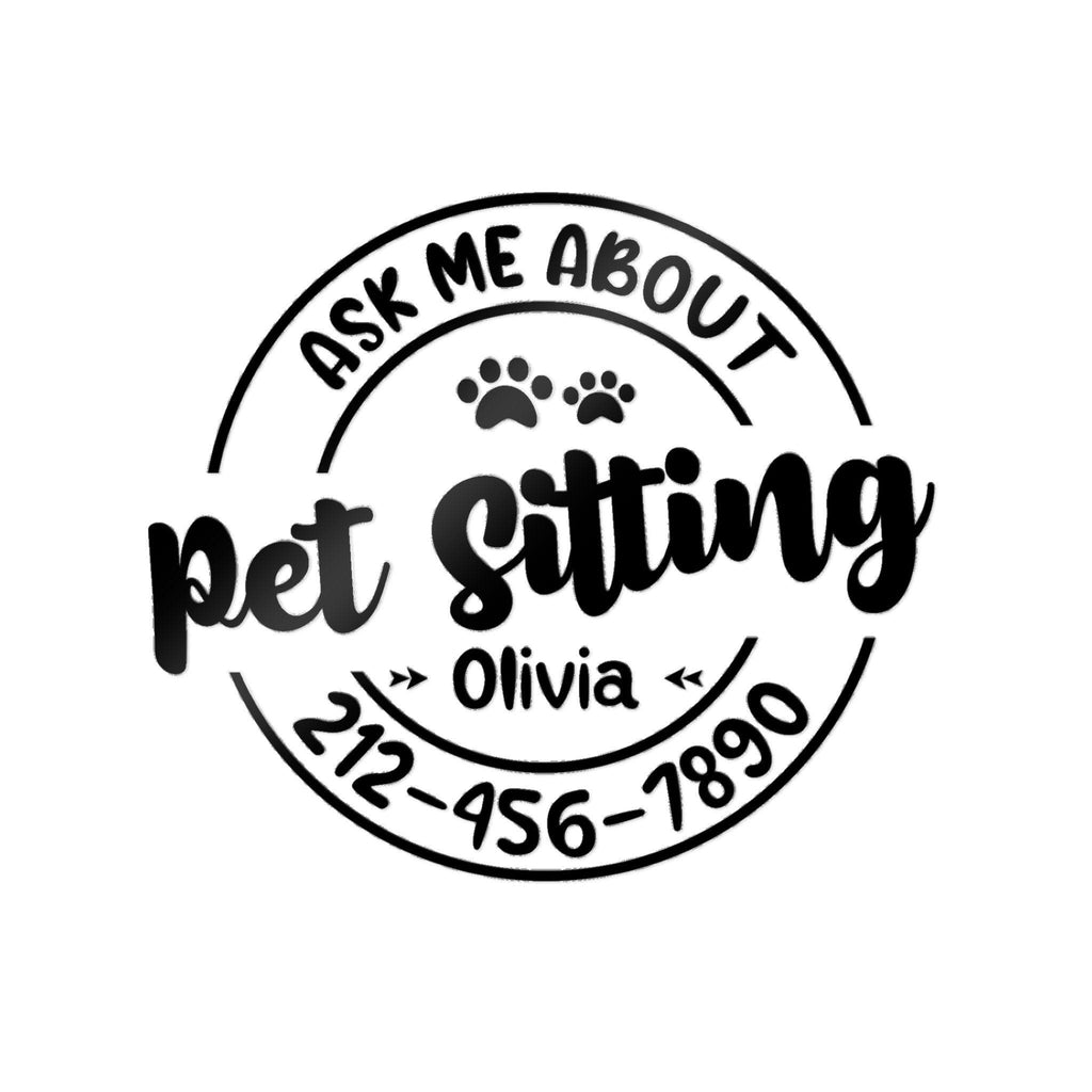 Personalized Pet Sitter Die-Cut Stickers, (DTF)