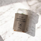 Personalized Funny Dog leather drink sleeves, beverage holders, beer can cooler, bottle Coolie