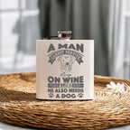 Personalized Funny Dog Glass hip flask, 6oz portable stainless steel flask, Drinking Gifts for man, Leakproof Pocket Flask