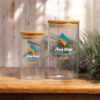 Personalized Glass Jar with logo, image or text, Custom Storage Jar for Company, Team, Office, Corporate Employee, new business owner gift