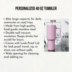 Personalized Cycling name tumbler, Custom engraved 40oz Large Stainless Steel Tumbler, Leak Proof lid Straw, Bicycle Enthusiasts Gift