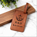 Personalized luggage tag for Lawyer, Attorney, Law School Students, Graduation Gift, Custom Engraved Vegan Leather ID Tag for Suitcase, Bag
