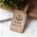 Personalized luggage tag for Lawyer, Attorney, Law School Students, Graduation Gift, Custom Engraved Vegan Leather ID Tag for Suitcase, Bag