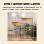 Personalized Grandma's Garden Glass Jar, Personalized Home Decor Storage Jar with Birth Flower Grandkids' Names