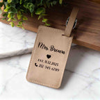 Personalized new couple matching luggage tag, Custom Mr Mrs. Newlywed Honeymoon gift, travel outdoor gift for groom & bride, Vegan Leather