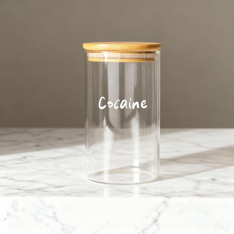 Funny Gag Gift Glass Jar, Drug Storage, Snarky White Elephant Gift, Housewarming Gift, Home Decor Inappropriate Gift
