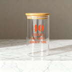 Personalized 40th Birthday DIY Gift Glass Jar, Custom Birthday Party Guests Message Jar - 40 Things We Love About You Memory Jar