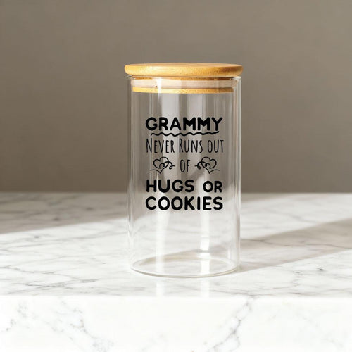 Grammy Cookie Glass Jar, Personalized Storage Jar, Grandma Nana Gift