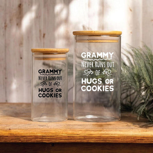 Grammy Cookie Glass Jar, Personalized Storage Jar, Grandma Nana Gift