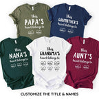 Personalized Grandma Shirt - Custom (any title)'s heart belongs to - with names Matching Family Shirt [Unisex Tee]