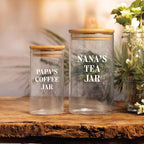 Personalized Glass Jar for Grandma Grandpa, Custom Nana's Tea Jar, Papa's Coffee Storage Jar, Unique Gift