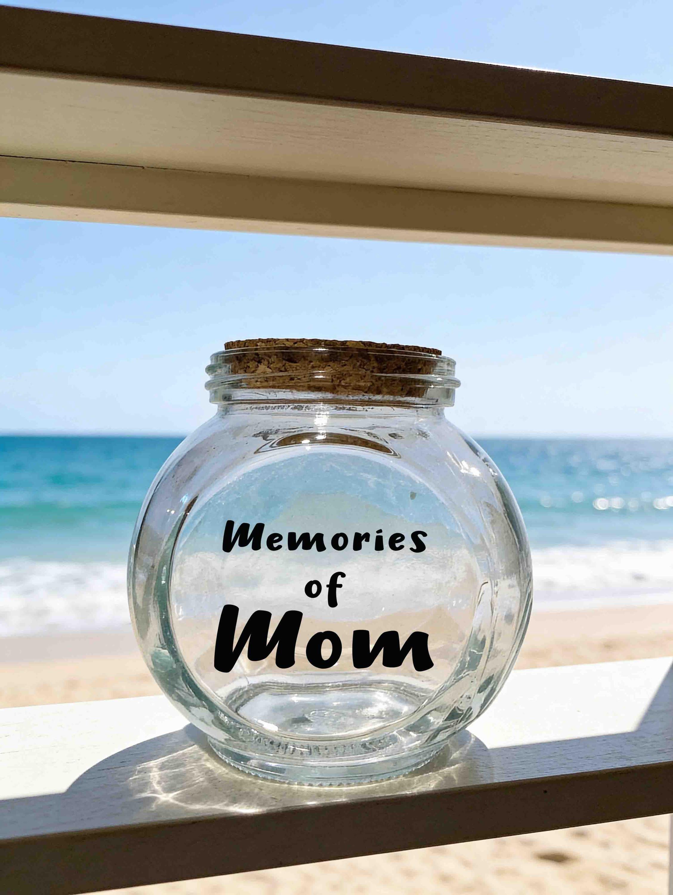 Personalized Memorial Glass Jar, Custom Memory Storage Jar