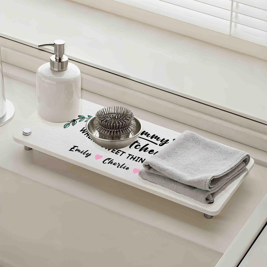 Personalized Quick Dry Diatomite Tray Organizer, Kitchen Countertop Sink Caddy, Gift for Grandma, Nana, Grammy, Grandpa or any title