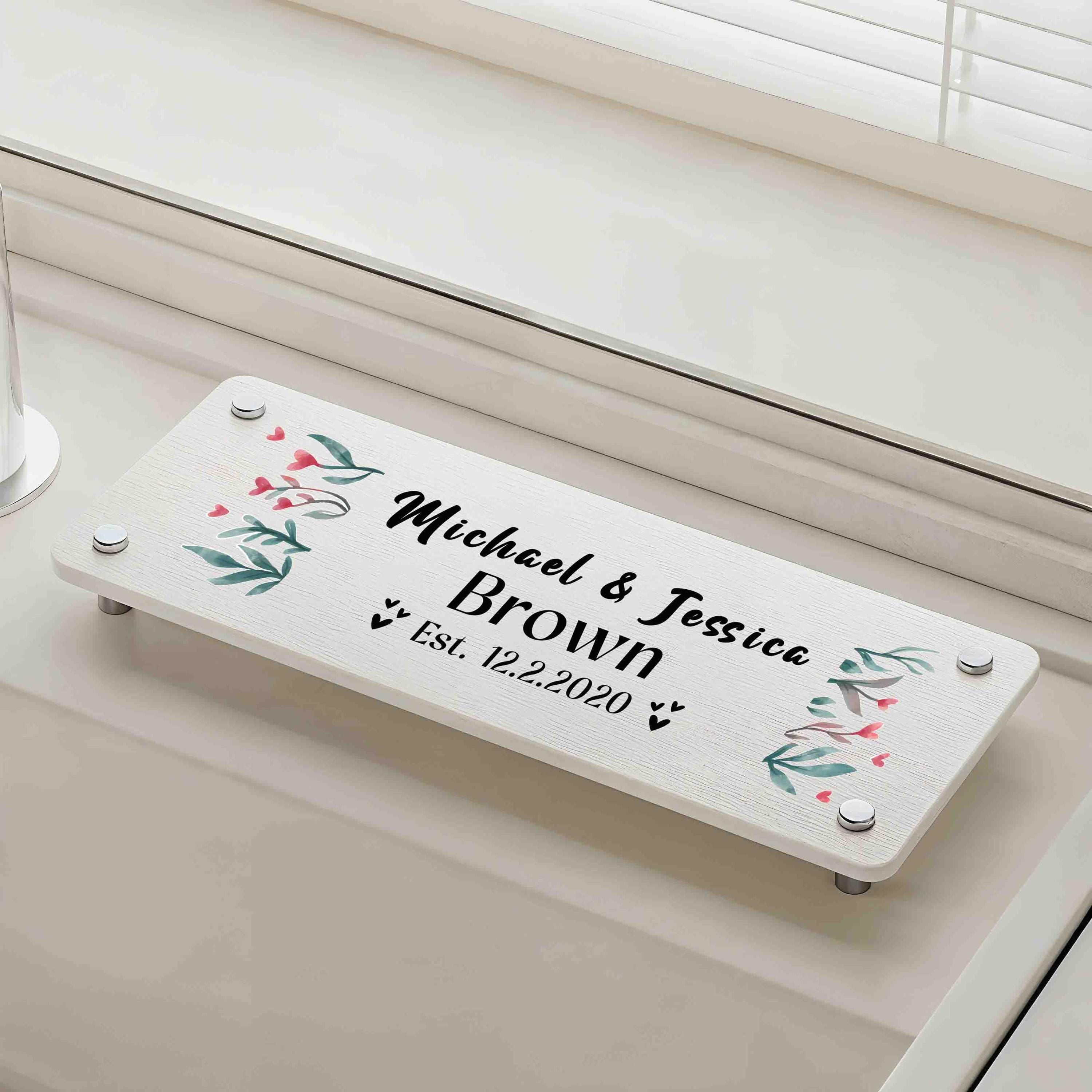 Personalized Quick Dry Diatomite Tray Organizer, Kitchen Bathroom Countertop Sink Caddy, Gift for New Couple, Newly Wed, Housewarming