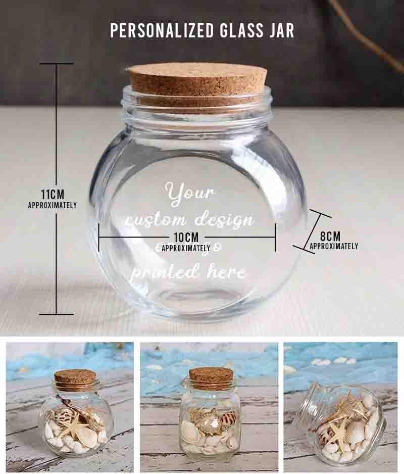 Personalized Pet Memorial Glass Jar, Custom Dog Loss Message Holder, Fur Keepsake Storage Jar, Memory Of Dog or Cat