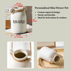 Personalized Garden Ceramic Flower Pot, Hanging Planter, Gift for New Couple, Mini Succulent Pot