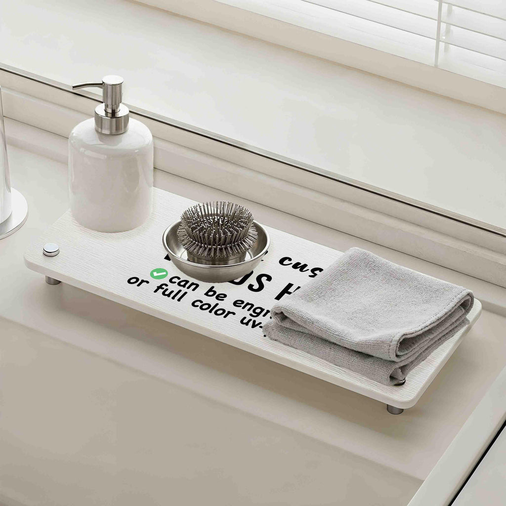 Personalized Quick Dry Diatomite Tray Organizer Engraved or Printed with your custom words/logo, Kitchen Countertop Sink Caddy, Gift