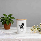 Personalized Pet Memorial Ceramic Jar, Custom Dog Cat Silhouette Memory Jar, Dog Cat Fur Storage Jar, Dog Hair Container Keepsake