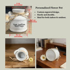 Personalized Engraved Garden Ceramic Flower Pot, Hanging Planter, Gift for New Couple, Small Succulent Pot, Milk Jug Vase