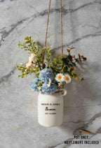 Personalized Garden Ceramic Flower Pot, Hanging Planter, Gift for New Couple, Mini Succulent Pot