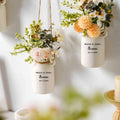 Personalized Garden Ceramic Flower Pot, Hanging Planter, Gift for New Couple, Mini Succulent Pot