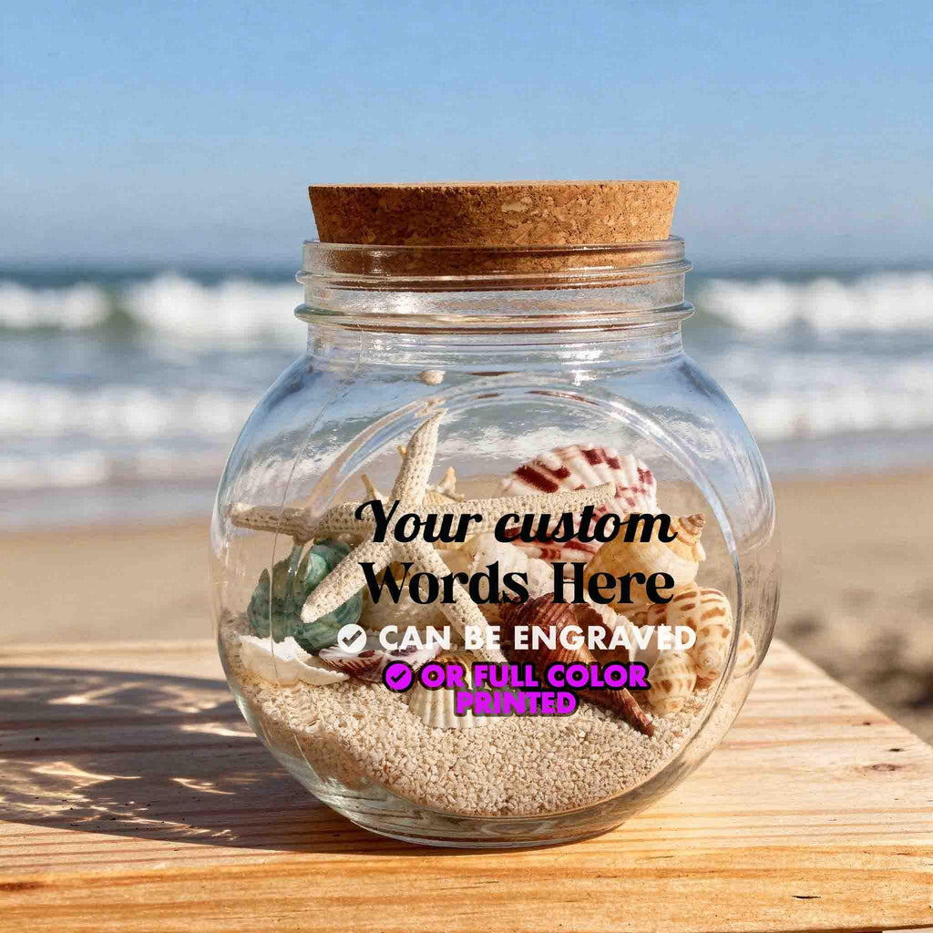 Personalized Glass Jar, Engraved or Printed with your custom words/logo, Custom Decorative Items Holder, Keepsake Storage, Home Decor