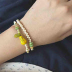 Personalized Pear Shaped Bracelet with Name and Birthdate, Stackable - Custom printed name/date. Gift for Her, Mom, Grandma