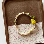 Personalized Pear Shaped Bracelet with Name and Birthdate, Stackable - Custom printed name/date. Gift for Her, Mom, Grandma