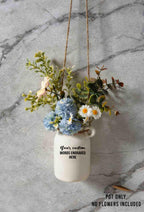 Personalized Garden Ceramic Flower Pot, Engraved or Printed with your custom words/logo, Mini Hanging Planter, Succulent Pot, Gift