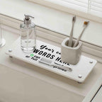 Personalized Quick Dry Diatomite Tray Organizer Engraved or Printed with your custom words/logo, Kitchen Countertop Sink Caddy, Gift