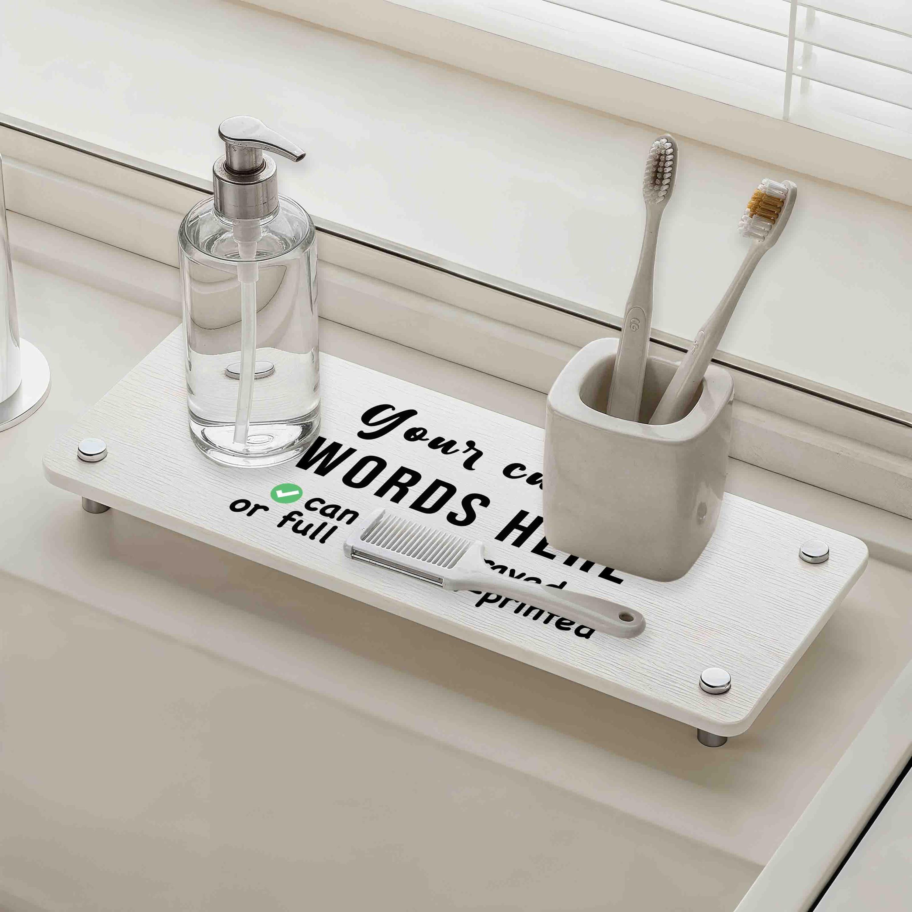 Personalized Quick Dry Diatomite Tray Organizer Engraved or Printed with your custom words/logo, Kitchen Countertop Sink Caddy, Gift