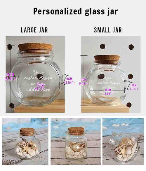 Personalized Glass Jar, Engraved or Printed with your custom words/logo, Custom Decorative Items Holder, Keepsake Storage, Home Decor