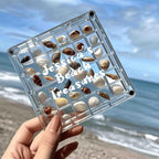 Personalized Acrylic Storage Organizer Case, Seashell Holder Display Collection Box, Mini Container for Seaglass Crystals Diamond Beads