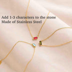 Personalized Stone Pendant Necklace, Custom Engraved Necklace, Monogram Engagement Anniversary Gift for Him or Her, Minimalist Jewelry