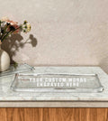 Personalized Crystal Glass Serving Tray Engraved with your custom words/logo, Japanese Style Sushi Plate, Cookie Plate, Gift