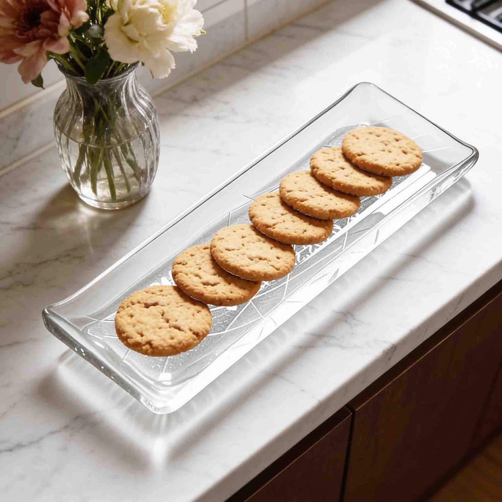 Personalized Crystal Glass Serving Tray, Japanese Style Sushi Plate, Countertop Tray Organizer Holder, New Couple Gift
