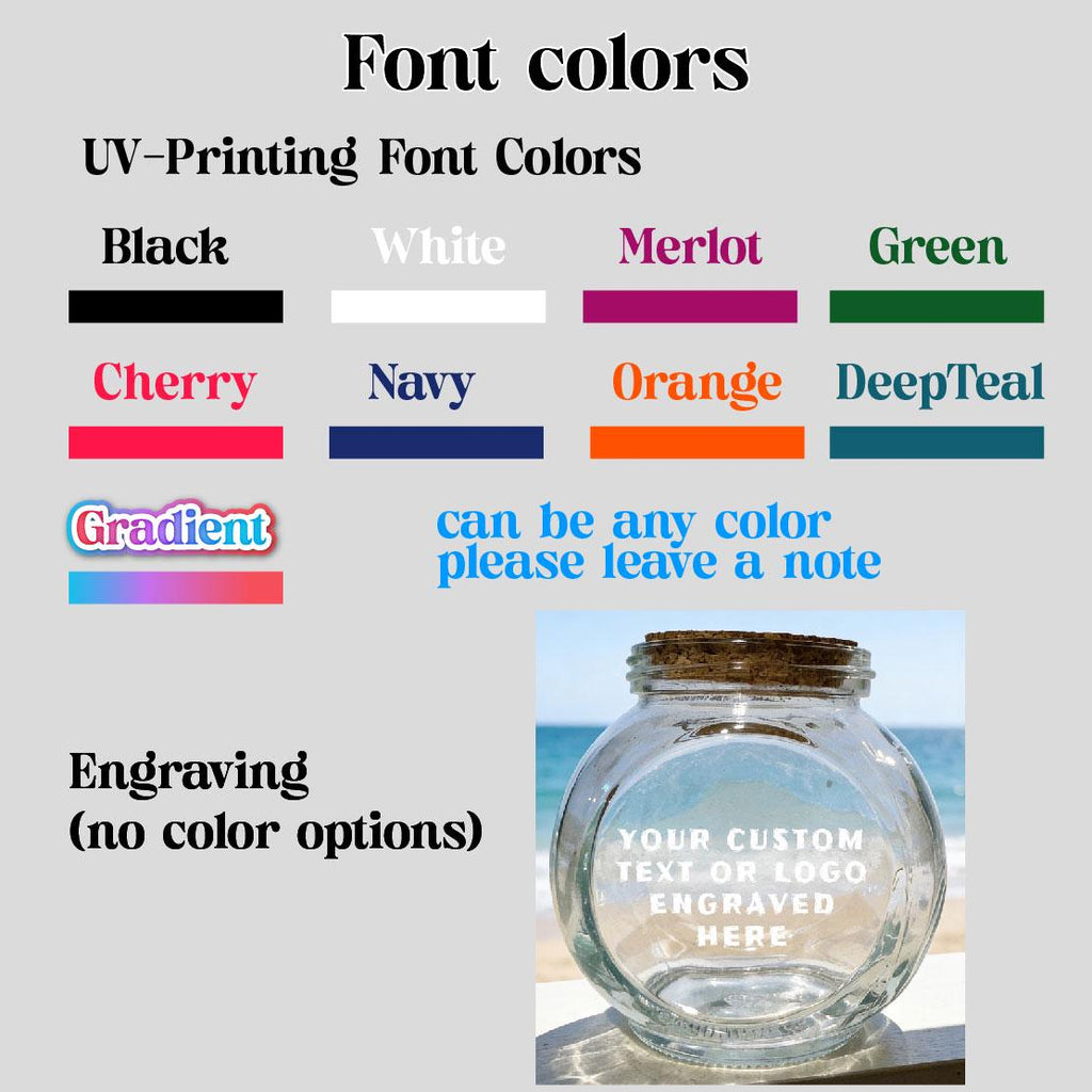 Personalized Glass Jar, Engraved or Printed with your custom words/logo, Custom Decorative Items Holder, Keepsake Storage, Home Decor