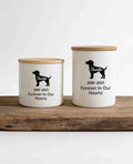 Personalized Pet Memorial Ceramic Jar, Custom Dog Cat Silhouette Memory Jar, Dog Cat Fur Storage Jar, Dog Hair Container Keepsake