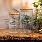 Personalized Glass Jar for new couple with names and wedding date, Custom Kitchen Canister Storage Jar, Newly Wed, Wedding Shower Gift