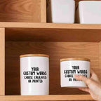 Personalized Ceramic Jar, Engraved or Printed with your custom words/logo, Custom Kitchen Canister Storage Jar, Gift