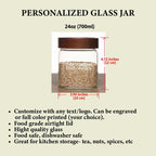 Personalized Premium Glass Storage Jar with your words/logo, Custom Kitchen Canister, Home decor, Wedding, Housewarming Gift