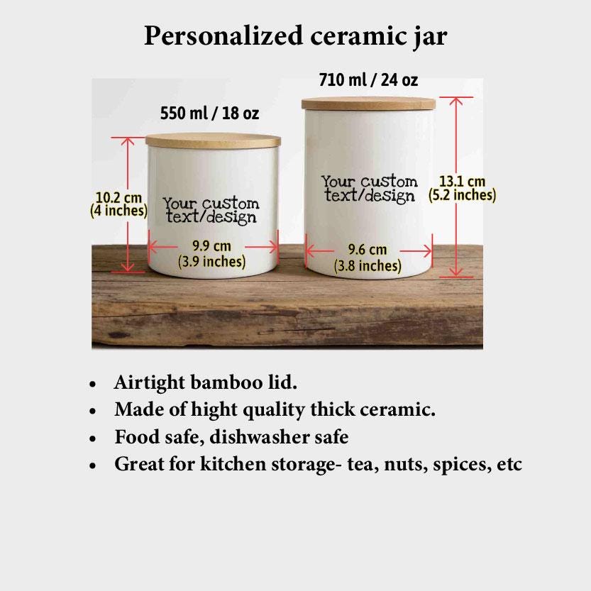 Personalized Dog Cat Treats Ceramic Jar - Airtight Dog Food Container, Dog Owner gift - Home decor