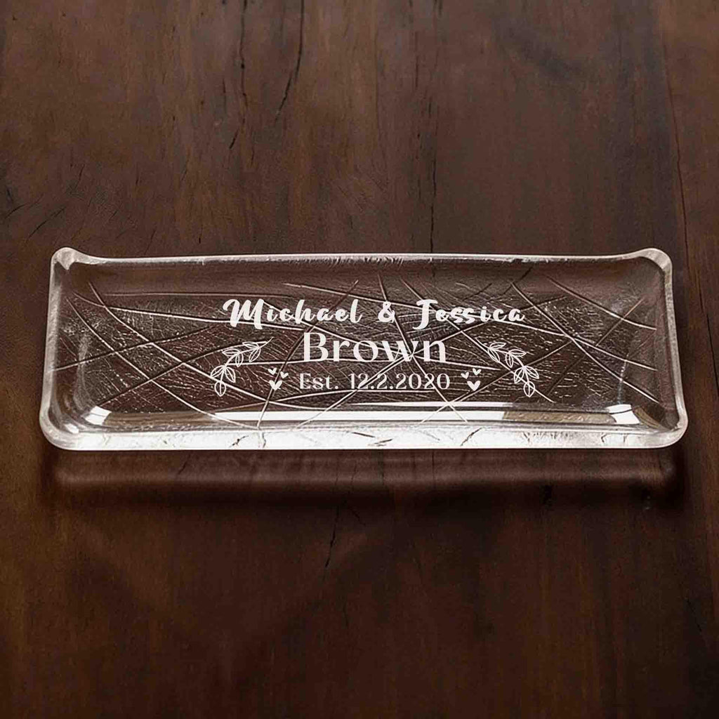 Personalized Crystal Glass Serving Tray, Japanese Style Sushi Plate, Grandma Cookie Plate, Gift for Grammy, Nana, Gigi